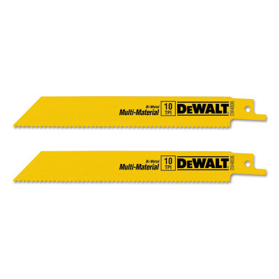 Dewalt DW4806-2 6" 10Tpi Straight Back Bimetal Recipro. Saw Blad (2-Pack)