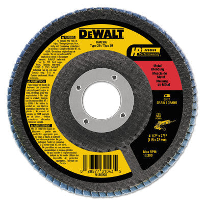Dewalt DW8306 4-1/2" X 7/8" 40 Grit Zirconia Flap Disc Wheel (1 Ea)