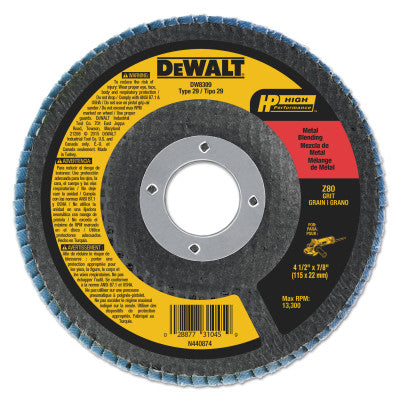 Dewalt DW8309 4-1/2" X 7/8" 80 Grit Zirconia Flap Disc Wheel (1 Ea)