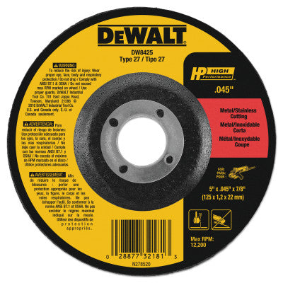 Dewalt DW8425 5"X.045"X7/8" Thin Cutting Wheel Dcw (25 Ea)