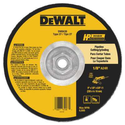 Dewalt DW8439 9"X5/8"X5/8"-11 Pipeliner Cutting/Grinding Wheel (1 Ea)