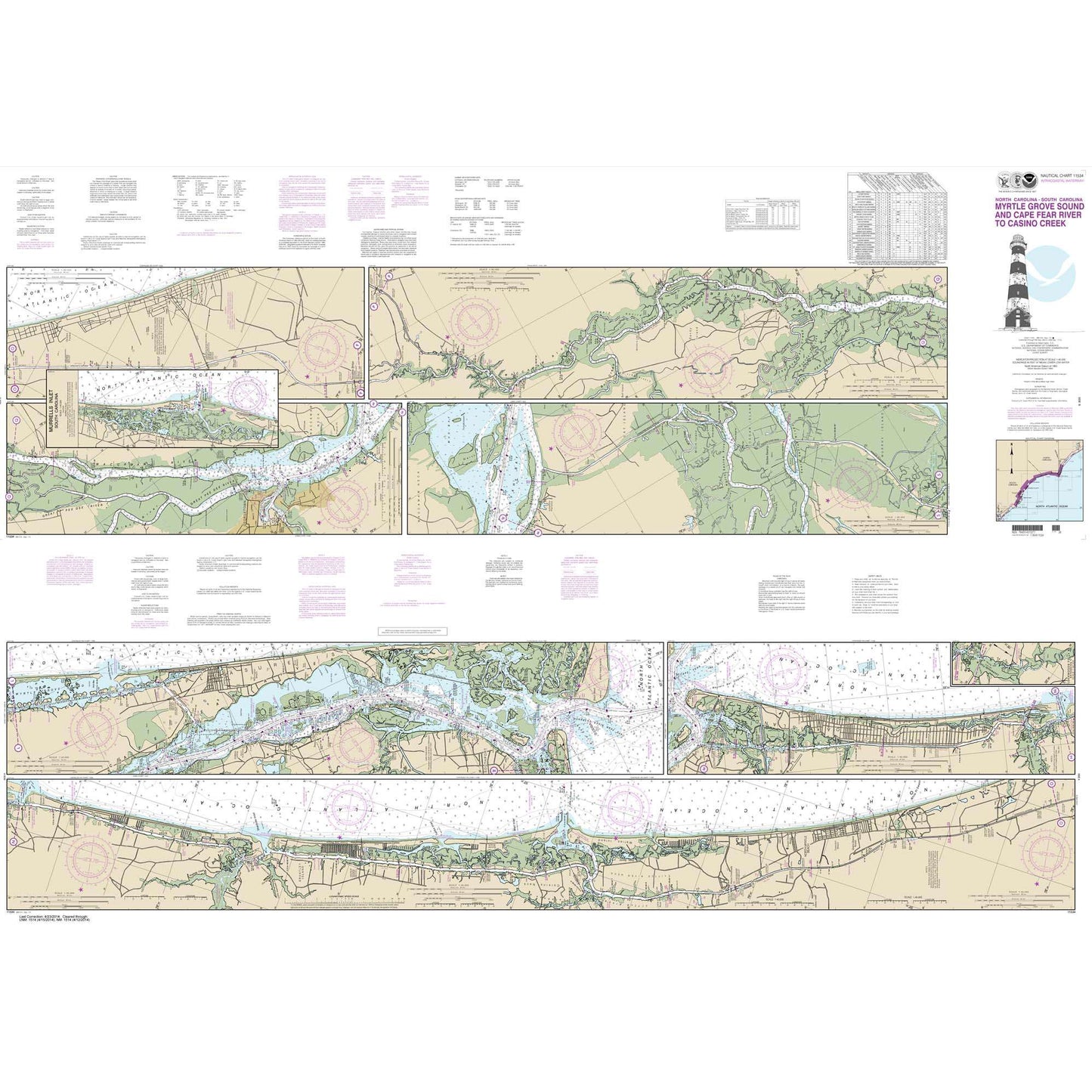 Paradise Clay NO_11534 HISTORICAL NOAA Intracoastal Waterway Myrtle Grove Sound and Cape Fear River to Casino Creek