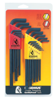 BONDHUS® 22199 Inch/Mm Hex L-Wrench Setw/12137 & 1