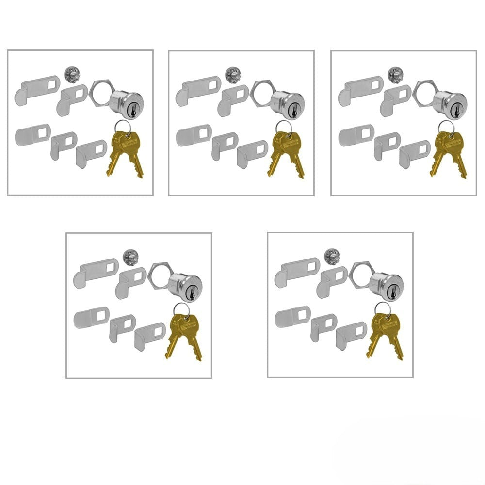 Mailboxes 1190-5 Universal Locks for 4B+ Horizontal and Vertical Style Mailbox Door with 2 Keys Per Lock - 5 Pack