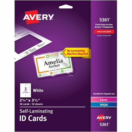 Avery® AVE5361 Avery® Self-laminating ID Cards