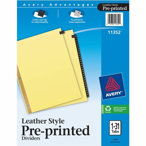 Avery® AVE11352 Avery® Preprinted Tab Dividers - Gold Reinforced Edge