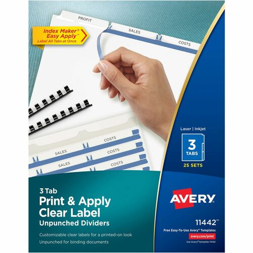 Avery® AVE11442 Avery® Print & Apply Label Unpunched Dividers - Index Maker Easy Apply Label Strip