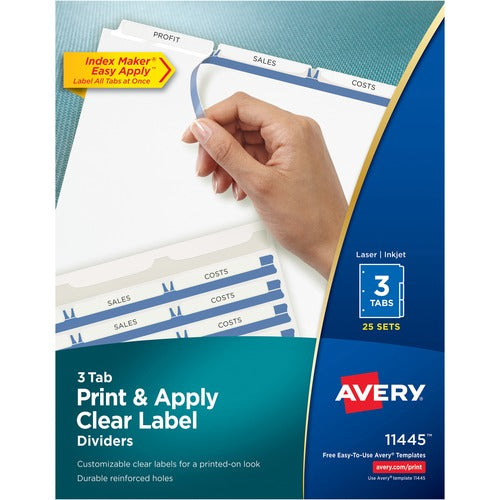 Avery® AVE11445 Avery® Print & Apply Clear Label Dividers - Index Maker Easy Apply Label Strip