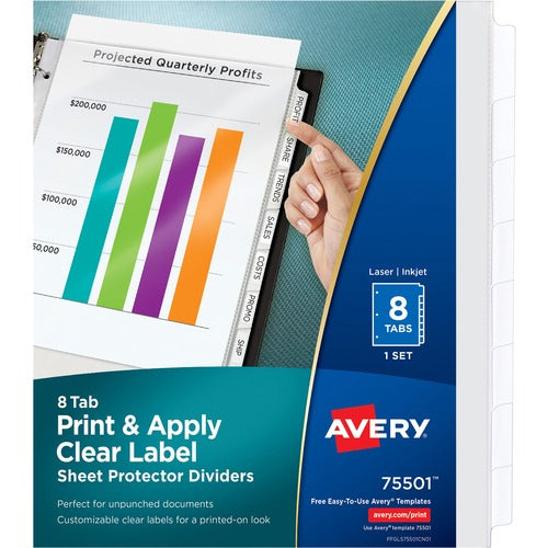 Avery® AVE75501 Avery® Print & Apply Sheet Protector Dividers
