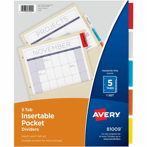 Avery® AVE81009 Avery® Insertable 5-Tab Dividers