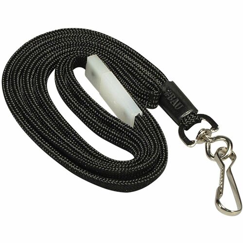 SICURIX BAU65509 Hook Fastener Breakaway Lanyard - 0.3" Width X 36" Length - Black