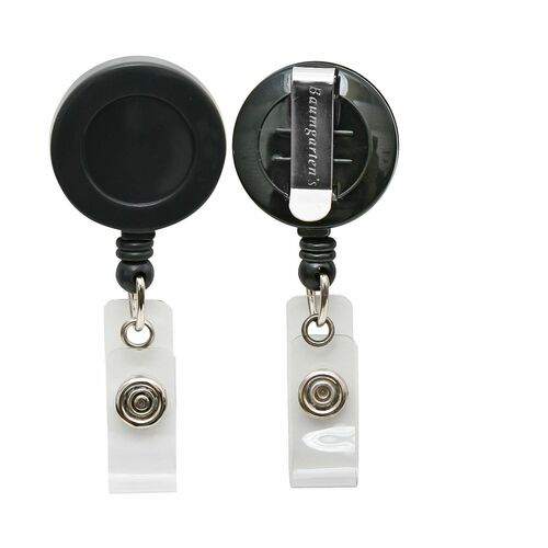 SICURIX BAU68424 Card Reel With Belt Clip - Plastic - 25 / Box - Black