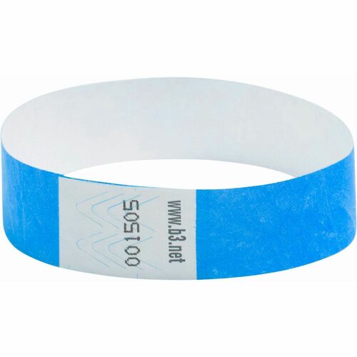 SICURIX BAU85030 Wristpass Dupont Tyvek Security Wrist Band - 10" Height X 0.8" Width Length - Blue - Tyvek