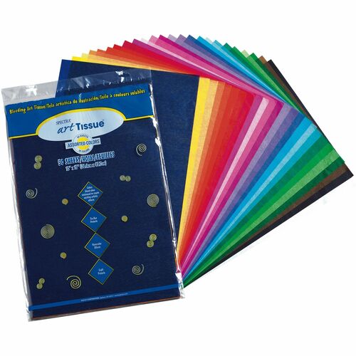 Spectra PAC58520 Art Tissue Paper Assortment - 12" X 18" - Assorted - For Art Project - 50 Sheets - 50 / Pack