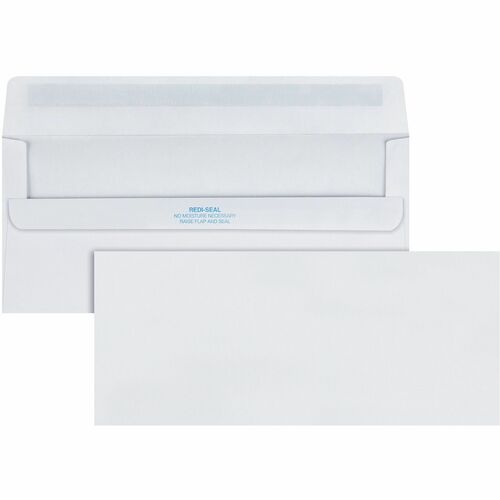 Quality Park QUA11118 Redi-Seal Business Envelopes - Business - #10 - 4.13" Width X 9.50" Length - 24 Lb - Self-Sealing - 500 / Box - White