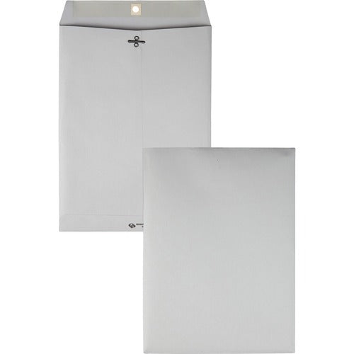 Quality Park QUA38590 Executive Clasp Envelope - Clasp - #90 - 9" Width X 12" Length - 28 Lb - Gummed - Kraft - 100 / Box - Gray