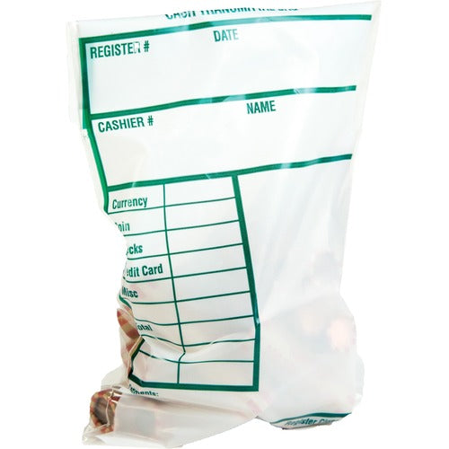 Quality Park QUA45220 Cash Transmittal Bag With Redi-Strip - 6" Width X 9" Length - White - 100/Pack - Transporting