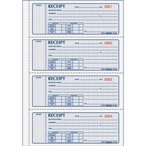 Rediform RED8L806 Receipt Money Collection Forms