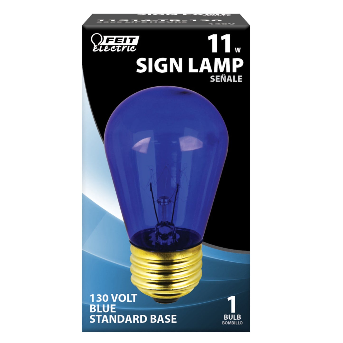 Feit Electric 11S14/TB-130 11W Blue Light S14 Base (E26 Replacement) Incandescent Sign Light Bulb