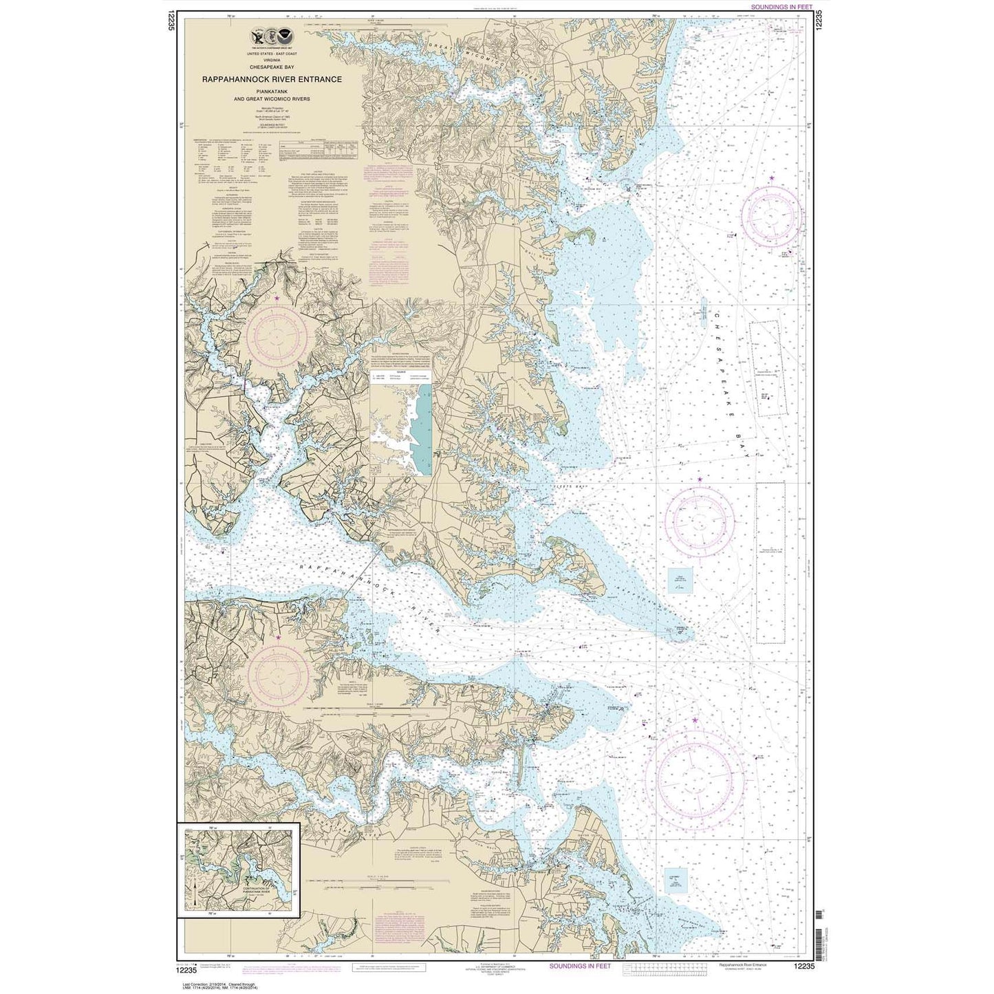 Paradise Clay NO_12235 HISTORICAL NOAA Chesapeake Bay Rappahannock River Entrance: Piankatank and Great Wicomico Rivers