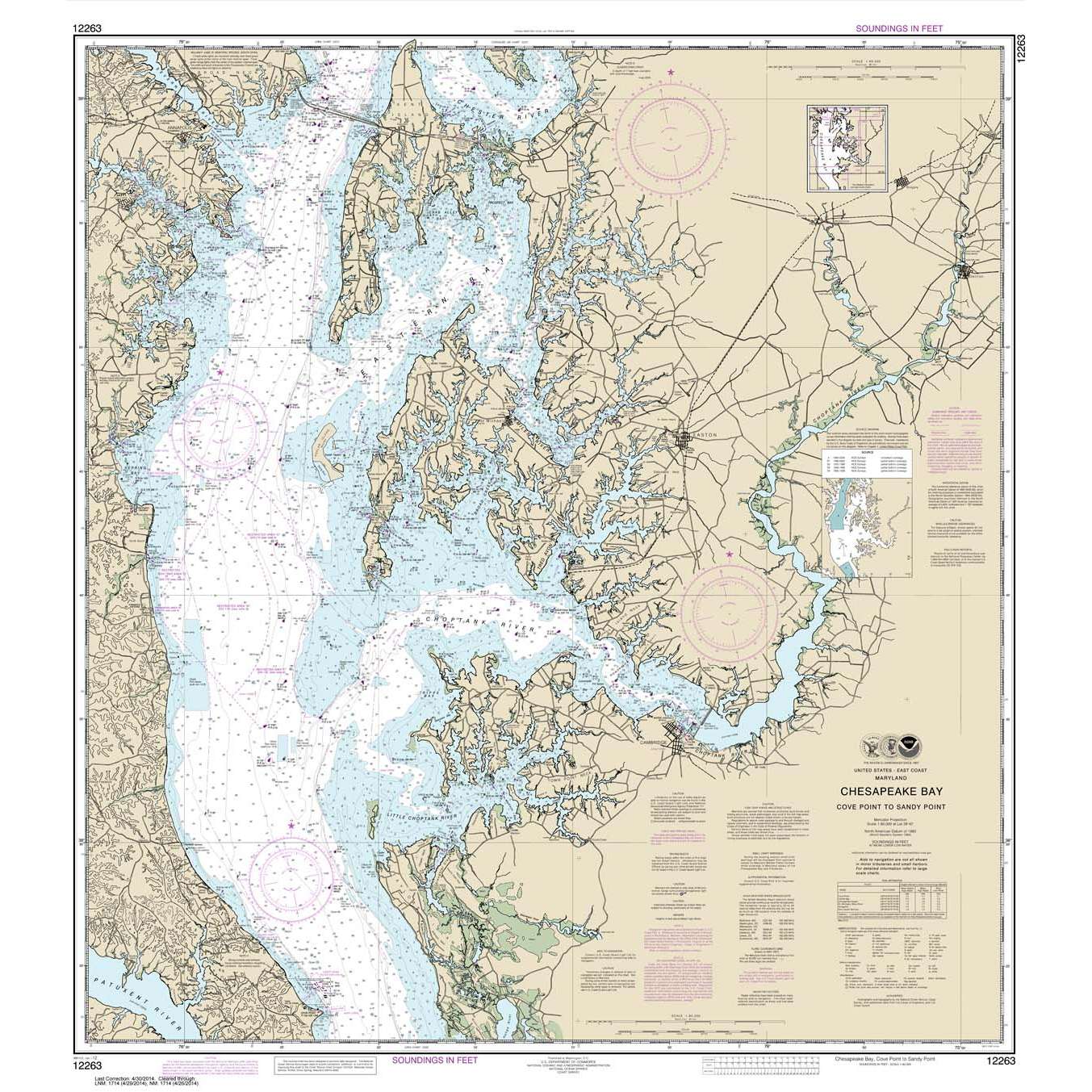 Paradise Clay NO_12263 HISTORICAL NOAA Chart Chesapeake Bay Cove Point to Sandy Point