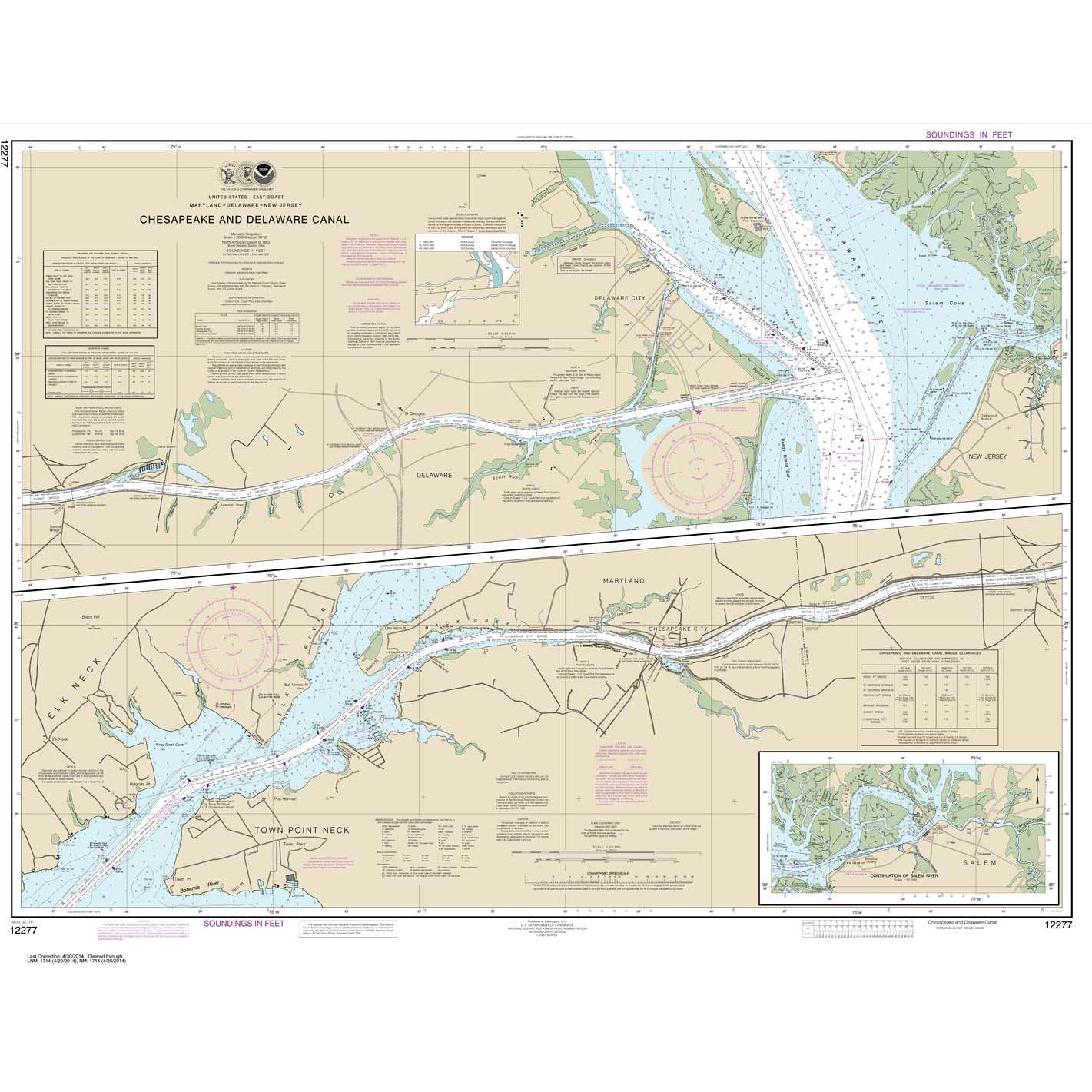 Paradise Clay NO_12277 HISTORICAL NOAA Chart Chesapeake and Delaware Canal