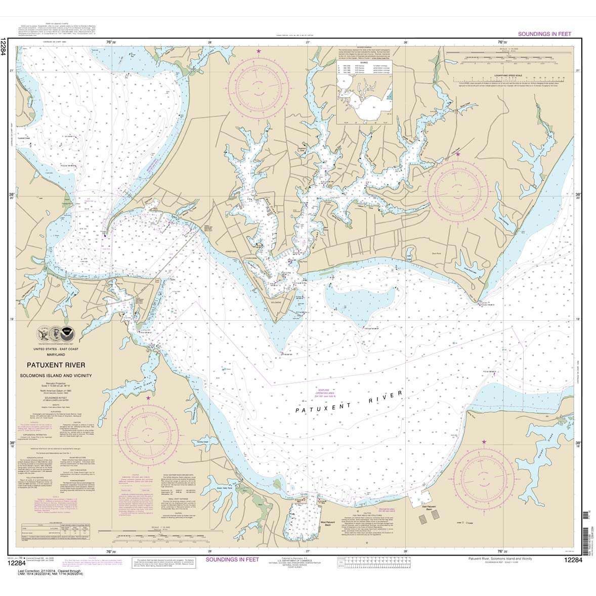 Paradise Clay NO_12284 HISTORICAL NOAA Chart Patuxent River Solomons lsland and Vicinity