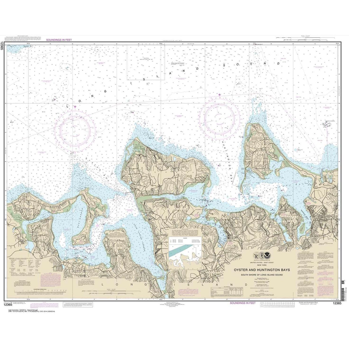 Paradise Clay NO_12365 HISTORICAL NOAA Chart South Shore of Long Island Sound Oyster and Huntington Bays