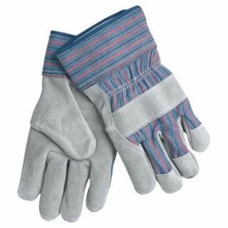 MCR SAFETY 1300 Gunn Patt Split Leatherpalm Blue & Gray (1 PR)