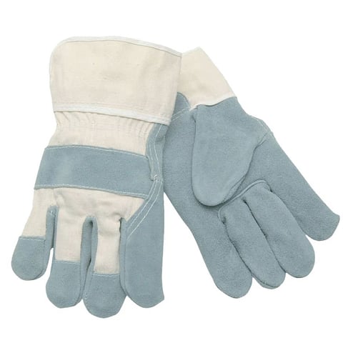MCR SAFETY 1400XL Gry Leather Palm 2.5" Cwht Canvas Back Xl (1 PR)