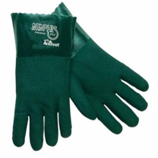 MCR SAFETY 6412 Green 12" Gauntlet Jersey Lined Sandy (1 PR)
