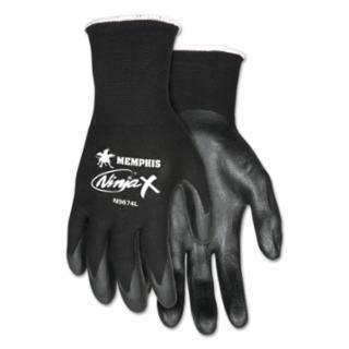 MCR SAFETY N9674M Ninja X 15 Gauge Blk Nylon/Spandex Shell Blk Bi- (1 PR)