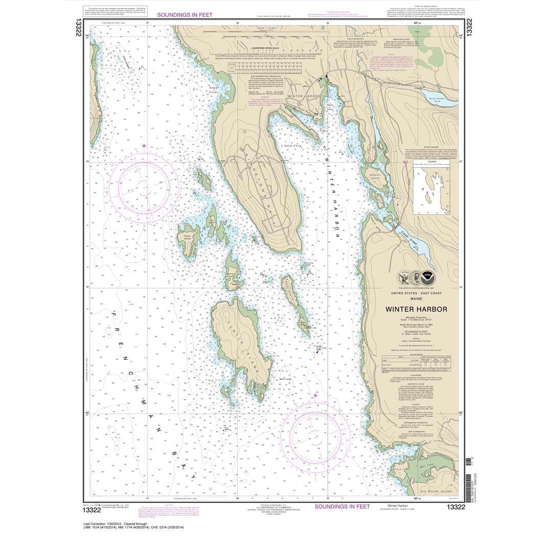 Paradise Clay NO_13322 HISTORICAL NOAA Chart Winter Harbor