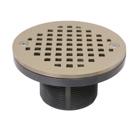 Jones Stephens D50985 2" PVC IPS Plastic Spud with 4" Nickel Bronze Round Strainer