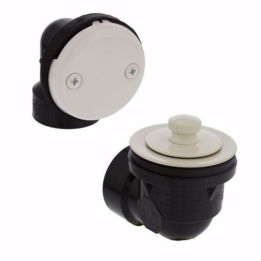 Jones Stephens B0815BI Biscuit Two-Hole Friction Lift Bath Waste Kit, Standard Half Kit, ABS