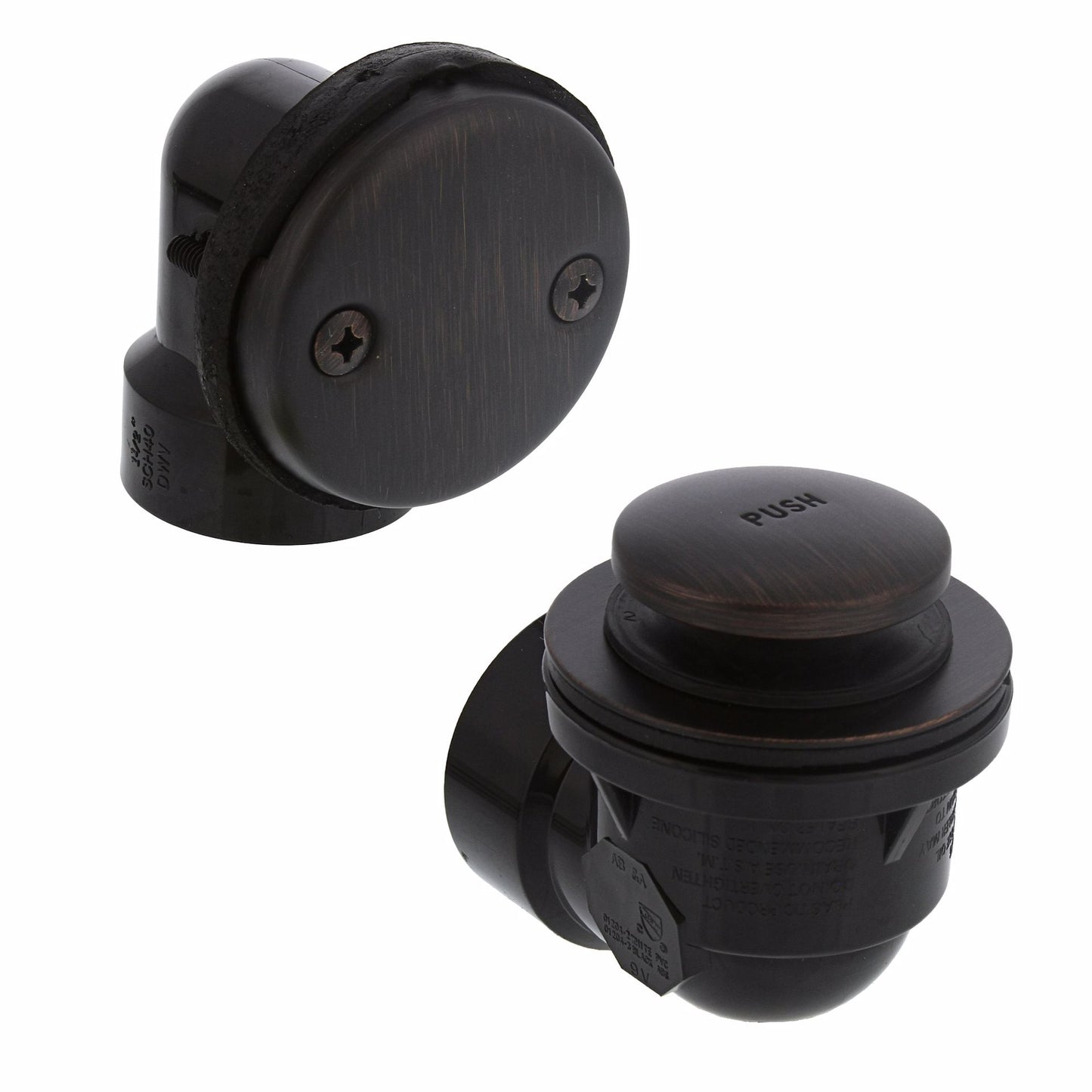 Jones Stephens B0817WB Old World Bronze Two-Hole Toe Touch Bath Waste Kit, Standard Half Kit, ABS