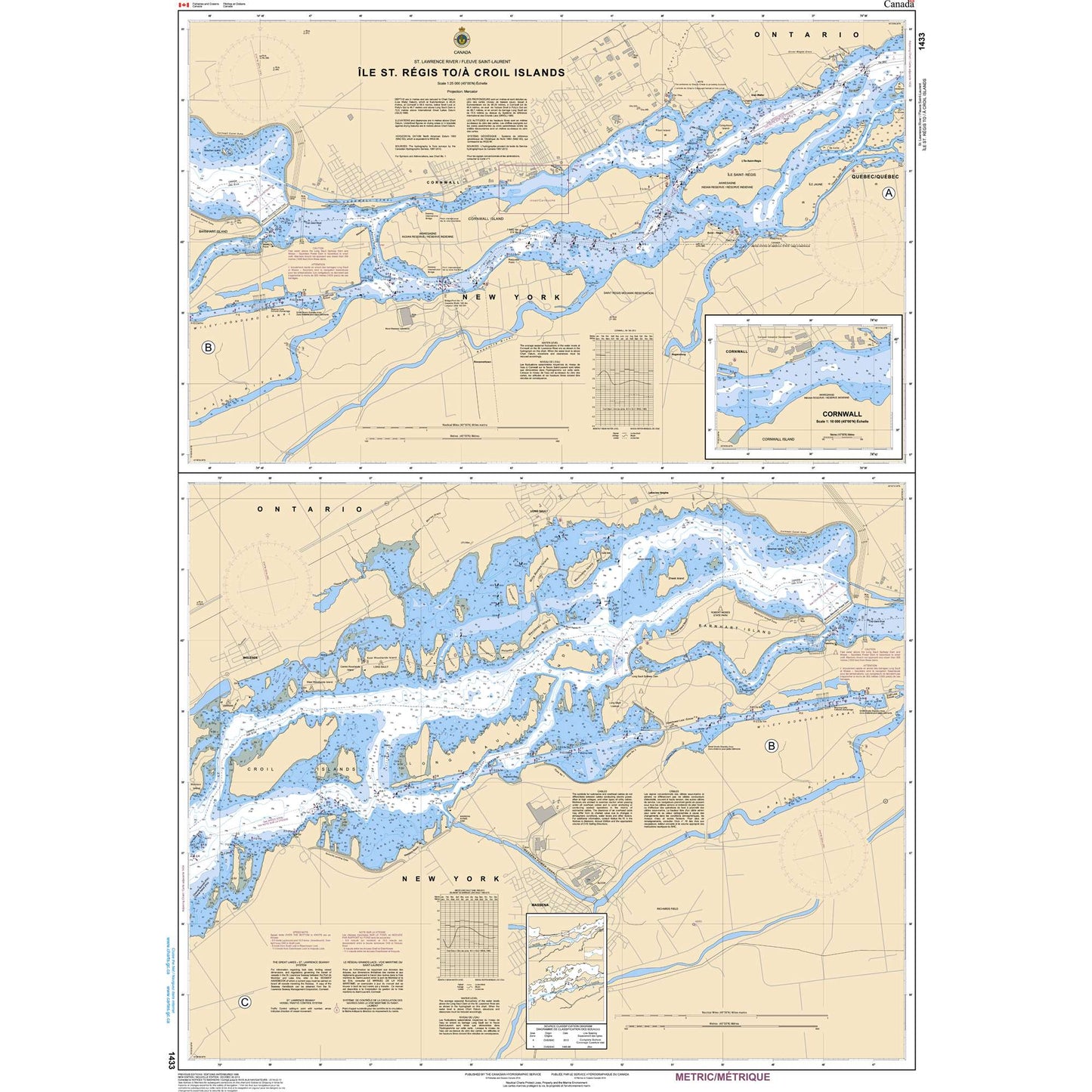 Paradise Clay CAN1433 CHS Chart Île St-Régis to/ Croil Islands