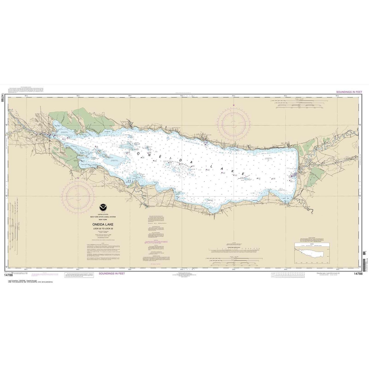 Paradise Clay NO_14788 HISTORICAL NOAA Chart Oneida Lake - Lock 22 to Lock 23