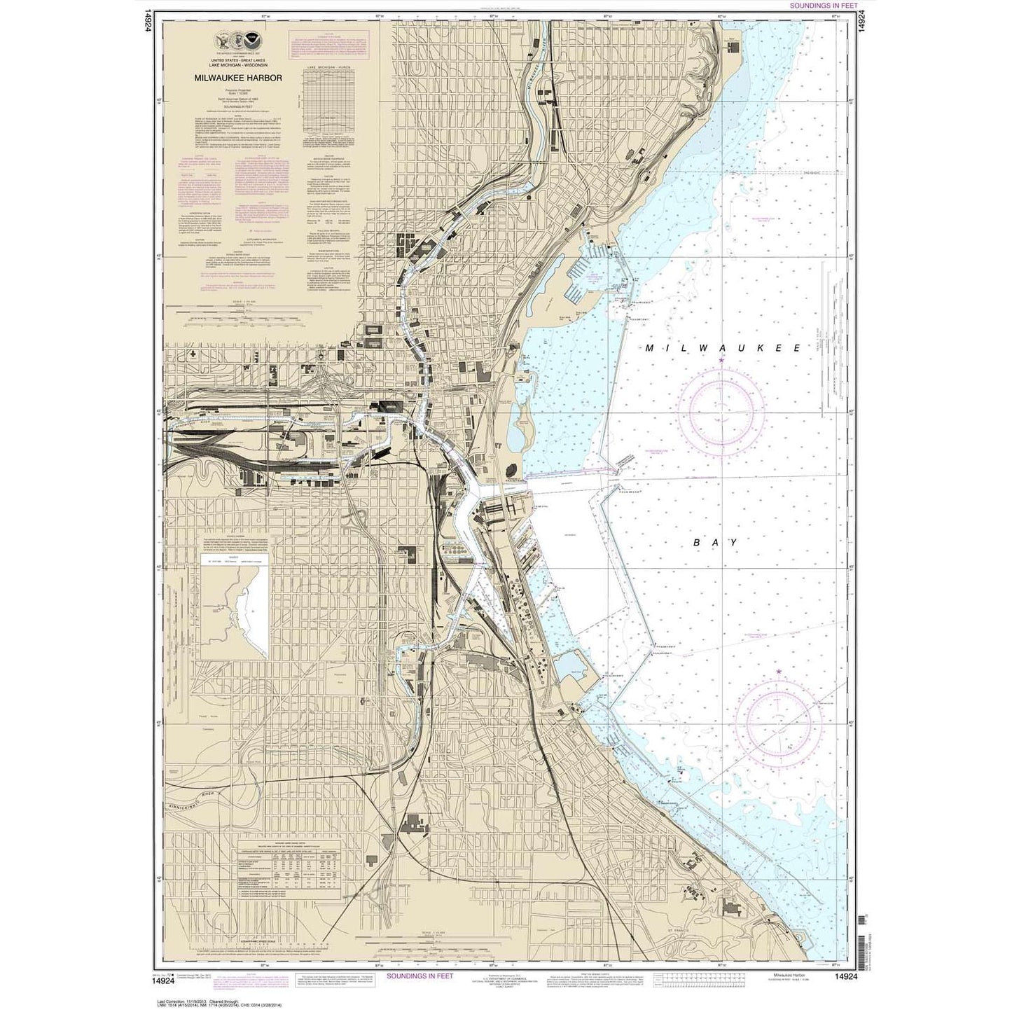 Paradise Clay NO_14924 HISTORICAL NOAA Chart Milwaukee Harbor