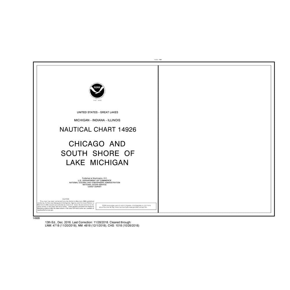Paradise Clay NO_14926 HISTORICAL NOAA Chart CHICAGO and SOUTH SHORE OF LAKE MICHIGAN (32 PAGE BOOKLET)