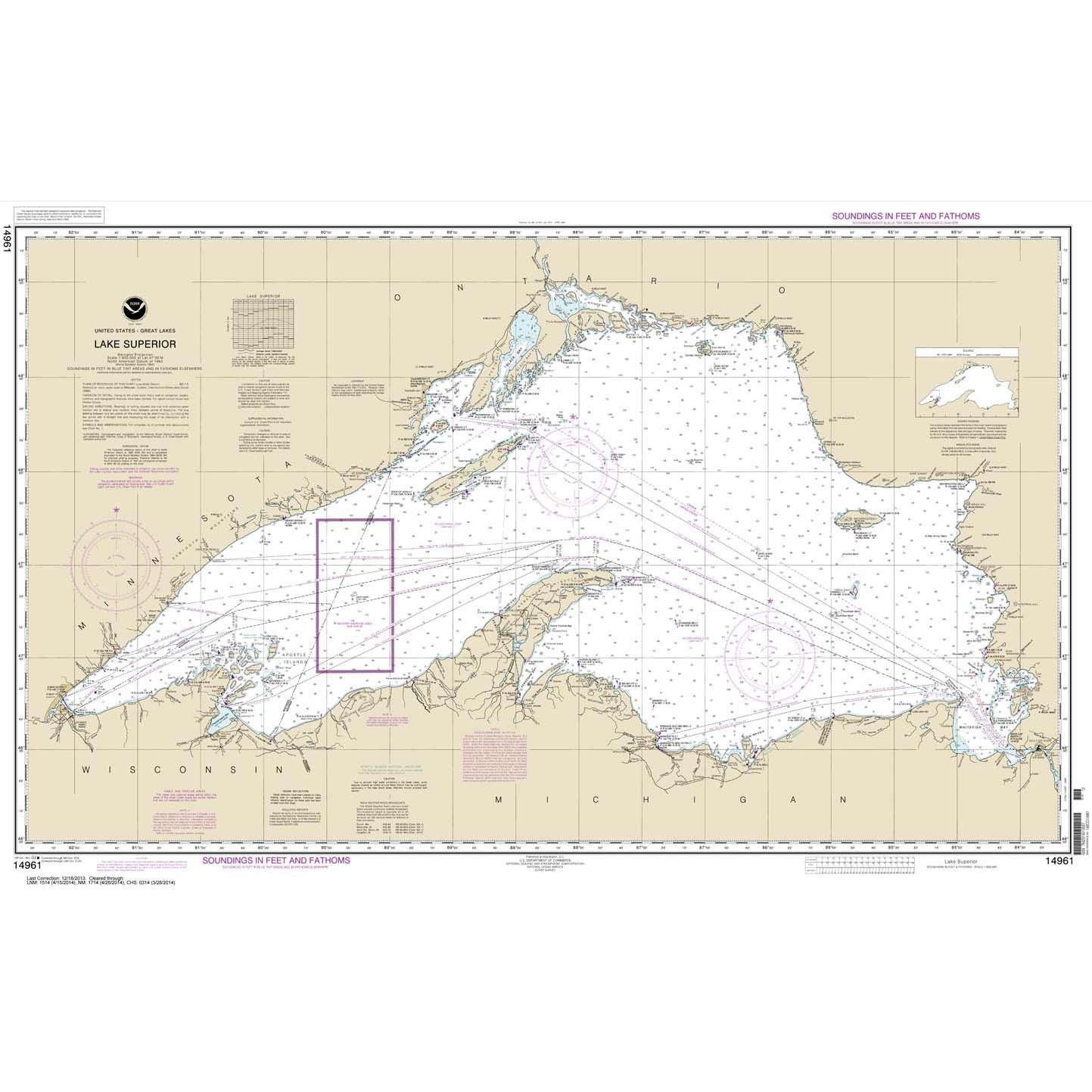 Paradise Clay NO_14961 HISTORICAL NOAA Lake Superior (Mercator Projection)