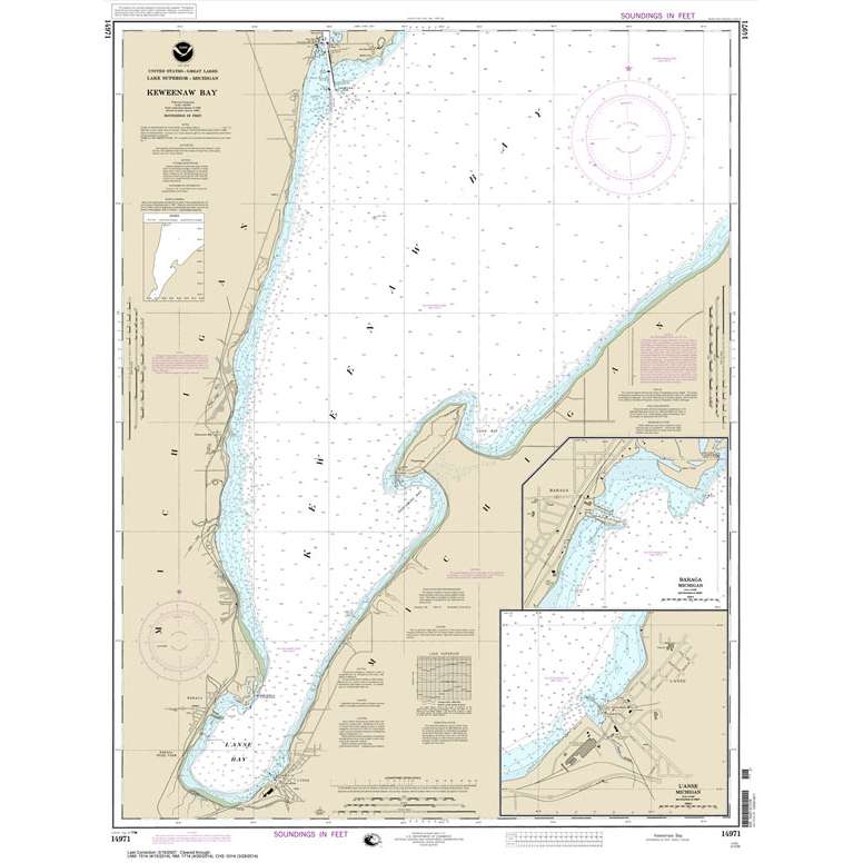 Paradise Clay NO_14971 HISTORICAL NOAA Chart Keweenaw Bay;L'Anse and Baraga Harbors