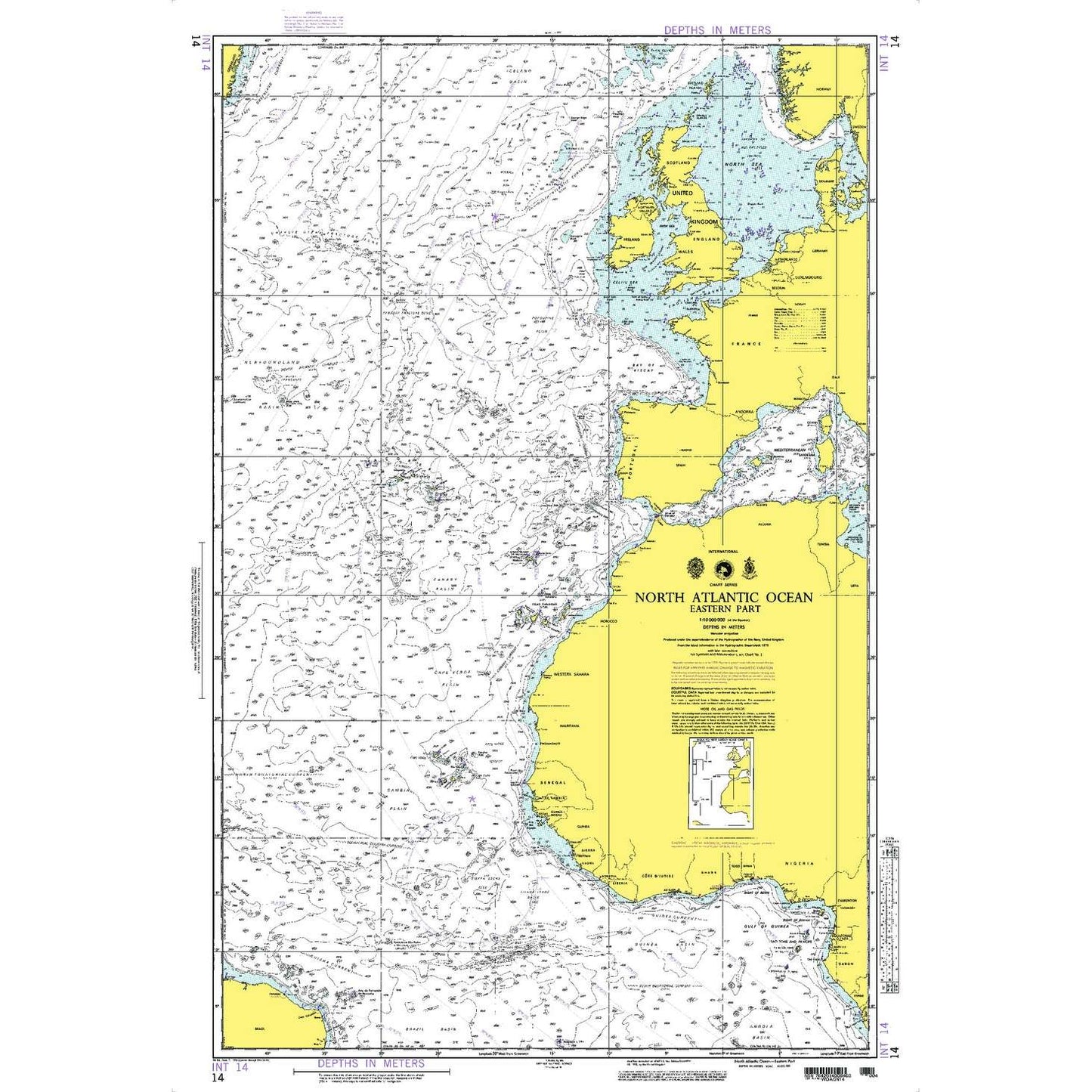 Paradise Clay NGA_14 NGA Chart North Atlantic Ocean - Eastern Portion