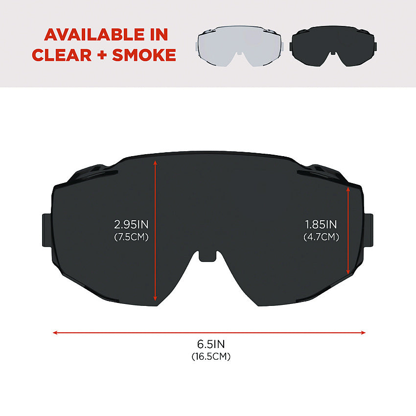 Ergodyne 60305 Skullerz MODI OTG Anti-Scratch & Anti-Fog Safety Goggles Replacement Lens