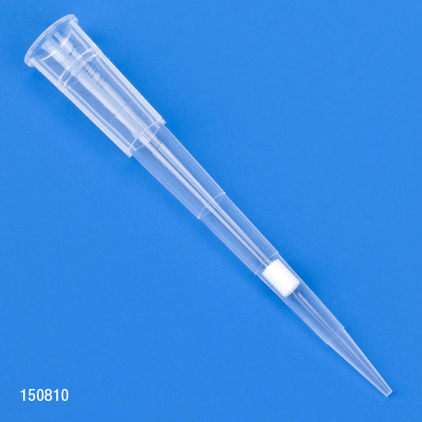 Globe Scientific 150810 Filter Pipette Tip 0.1 - 20uL Certified Universal Low Retention Graduated 54mm Natural STERILE 96/Rack 10 Racks/Box