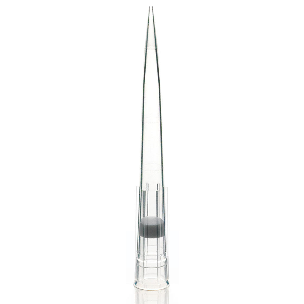 Globe Scientific 150825 Filter Pipette Tip 1 - 300uL Certified Universal Low Retention Graduated 59mm Natural STERILE 96/Rack 10 Racks/Box