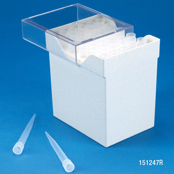 Globe Scientific 151247R Pipette Tip 5000uL (5mL) Natural for use with Biohit Proline & Eppendorf Research 50/Rack 4 Racks/Unit