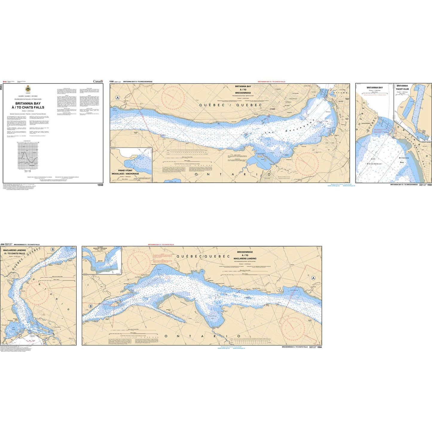 Paradise Clay CAN1550 CHS Chart Britannia Bay /to Chats Falls