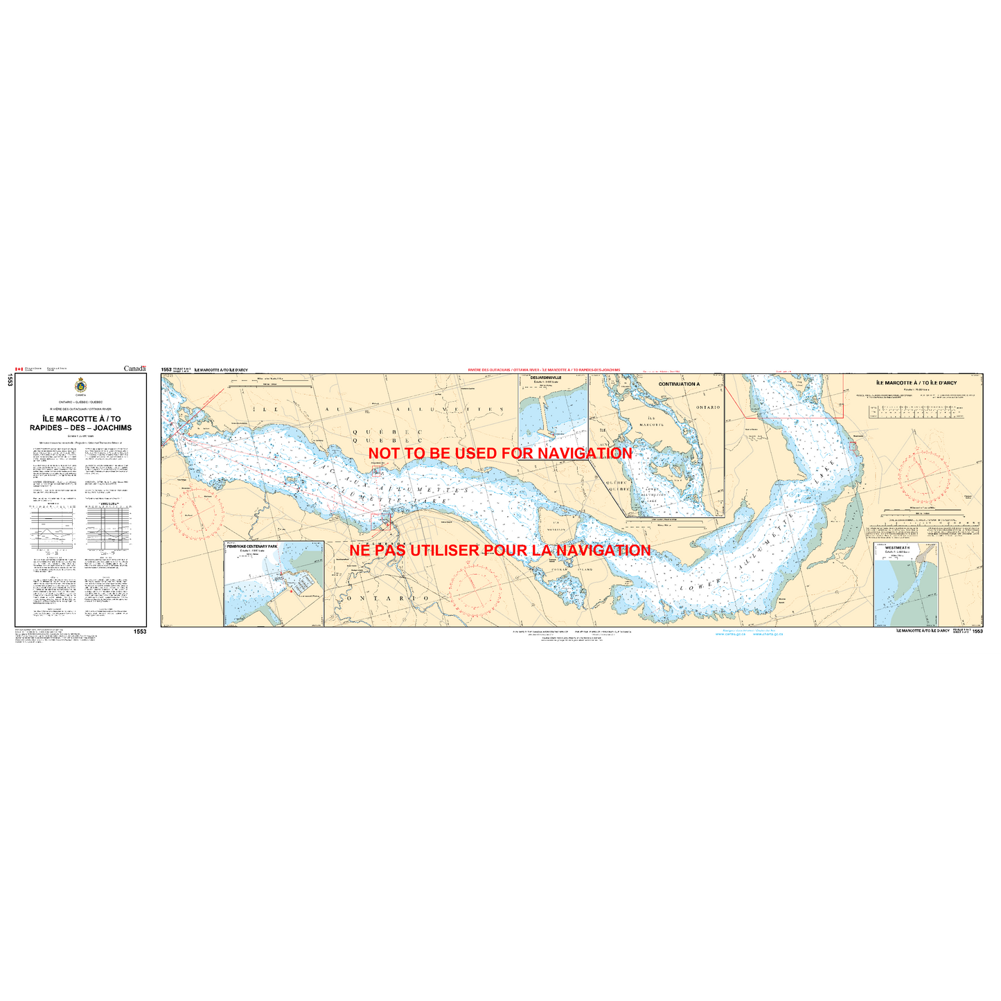 Paradise Clay CAN1553 CHS Chart Île Marcotte /to Rapides-des-Joachims