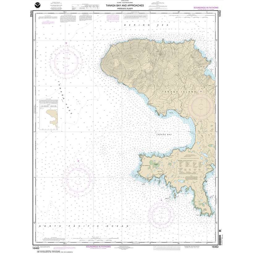 Paradise Clay NO_16462 HISTORICAL NOAA Chart Andrenof. Islands Tanga Bay and approaches